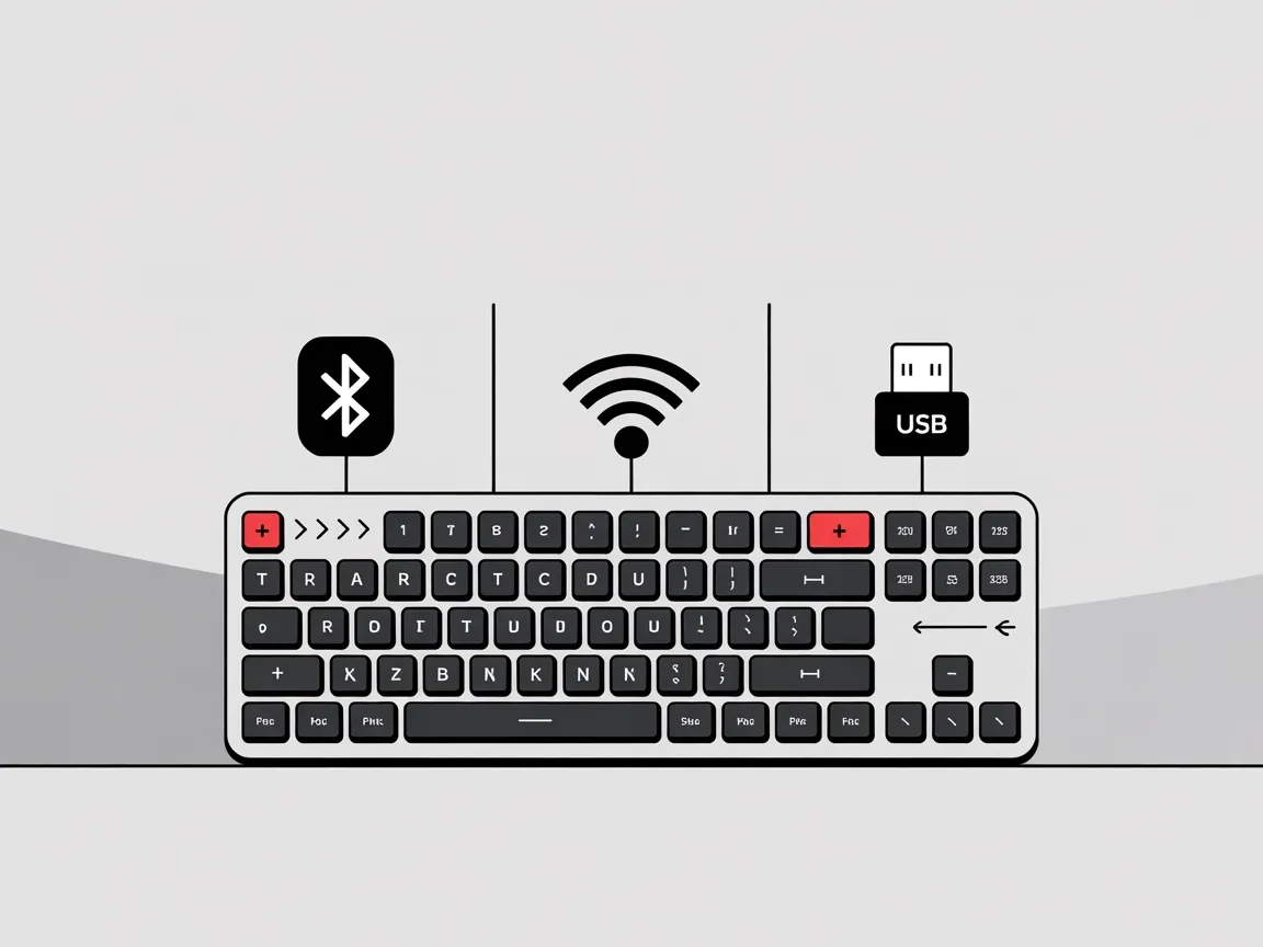 Agatige Tastiera a 2 tasti, connessione Bluetooth cablata USB C
