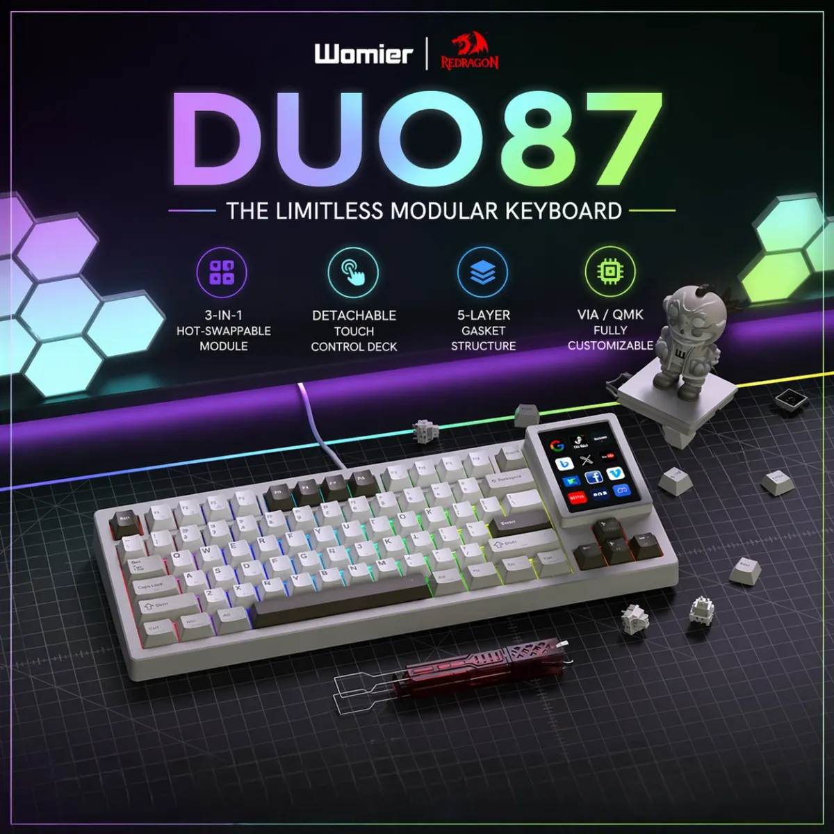 Womier DUO 87 annunciata: display touch e anima “thock”