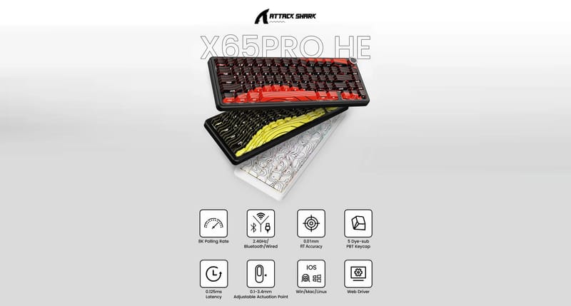 ATTACK SHARK su Kickstarter con la X65PRO Rapid Trigger HE